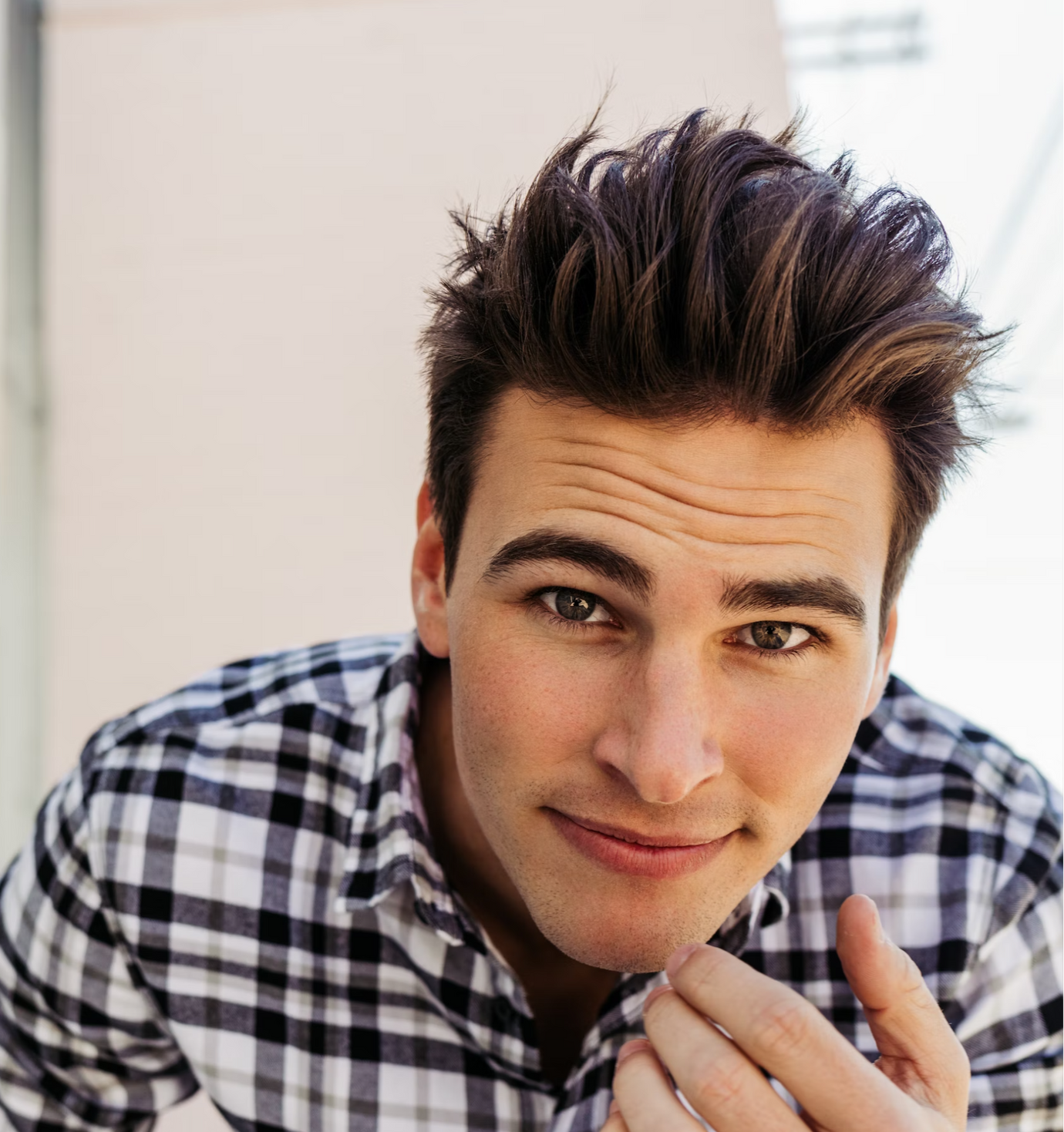 Portrait of a male with brown hair