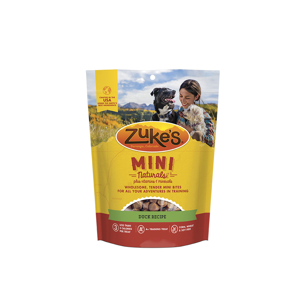 Mini dog treats in a yellow packaging