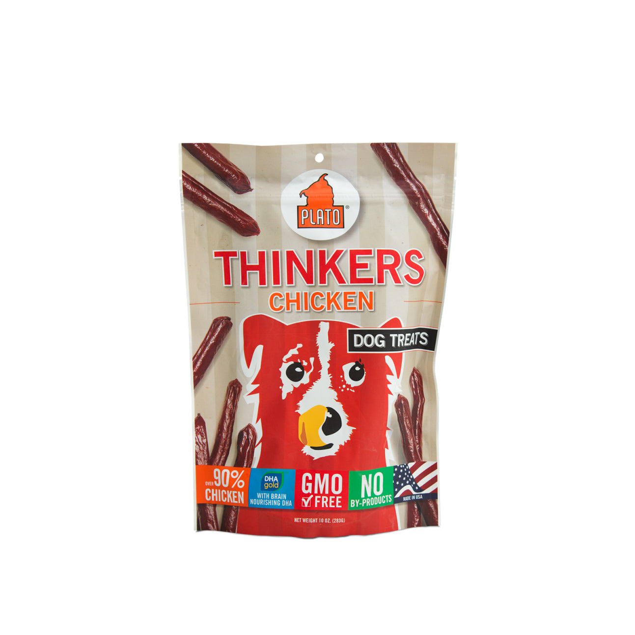 A bag of chicken flavoured dog treats