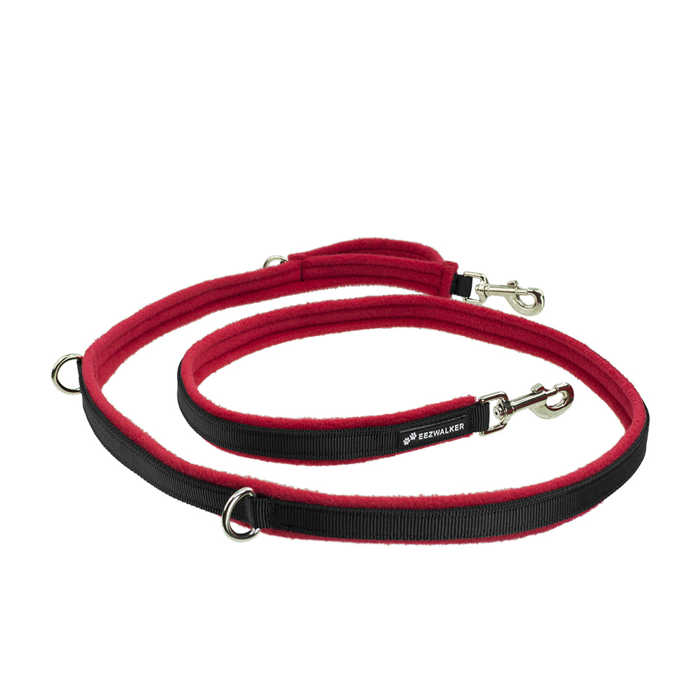A red and black dog leash