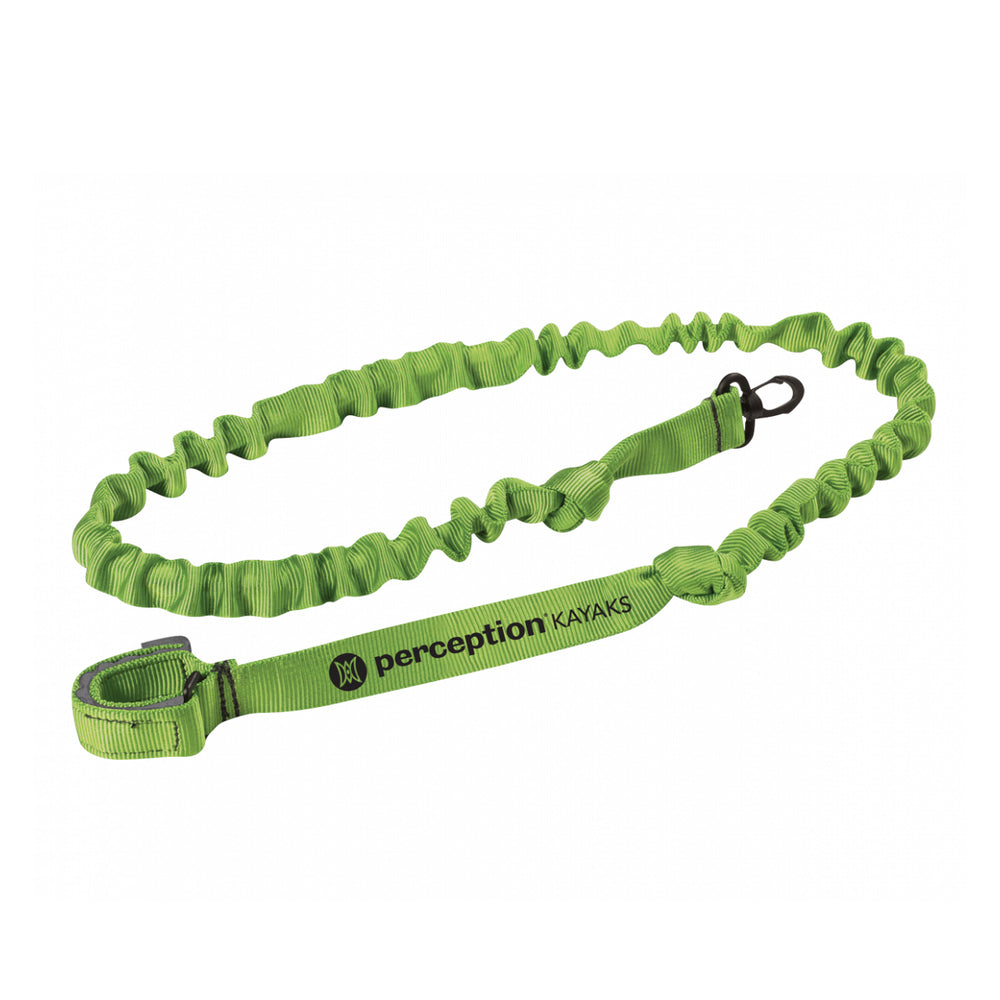 A green elastic dog leash