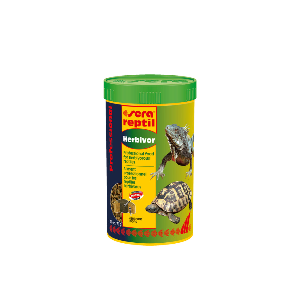 Herbivorous reptile food in a little green box