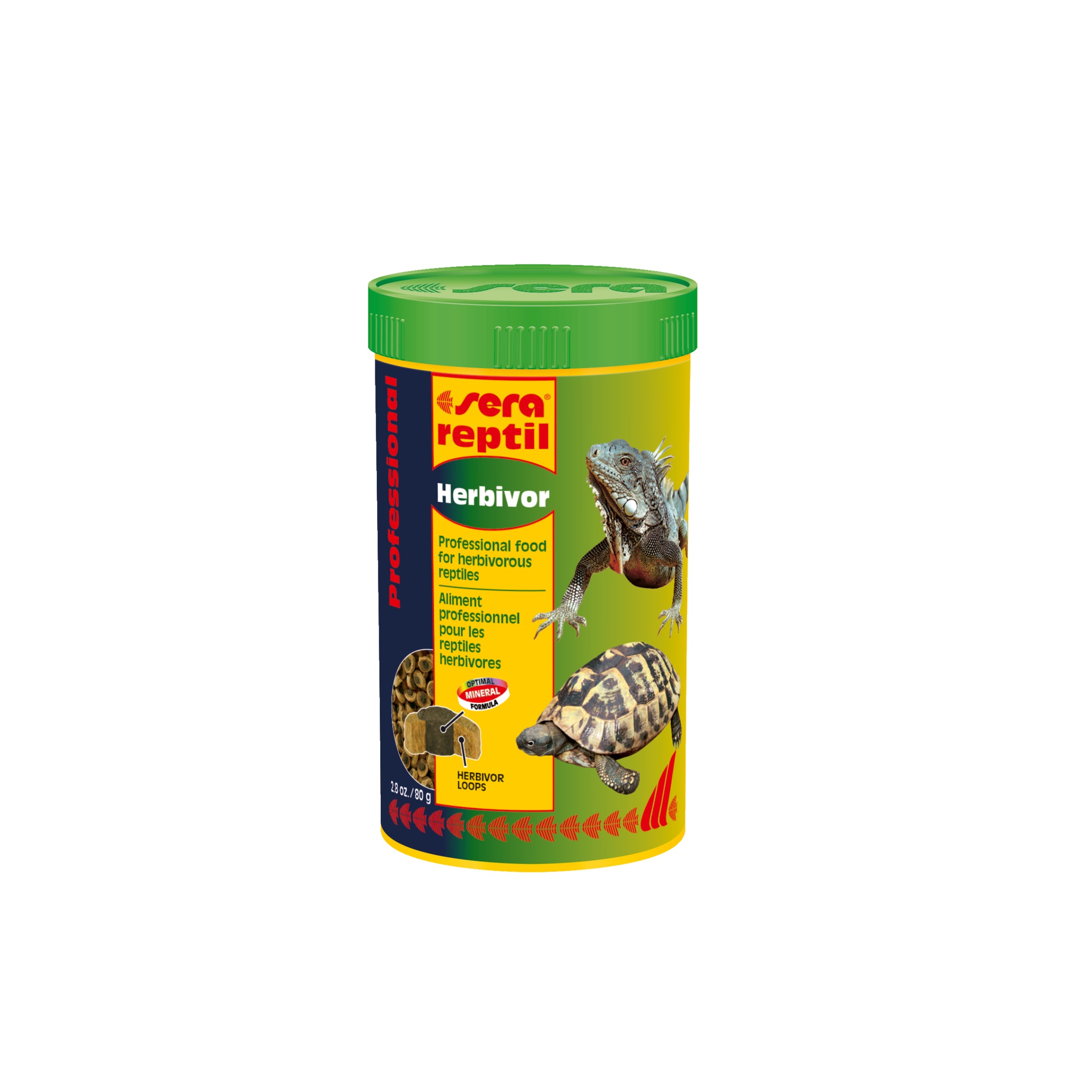 Herbivorous reptile food in a little green box