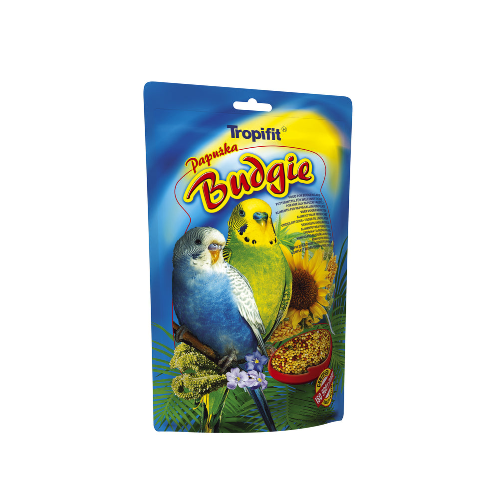 A bag of budgies food