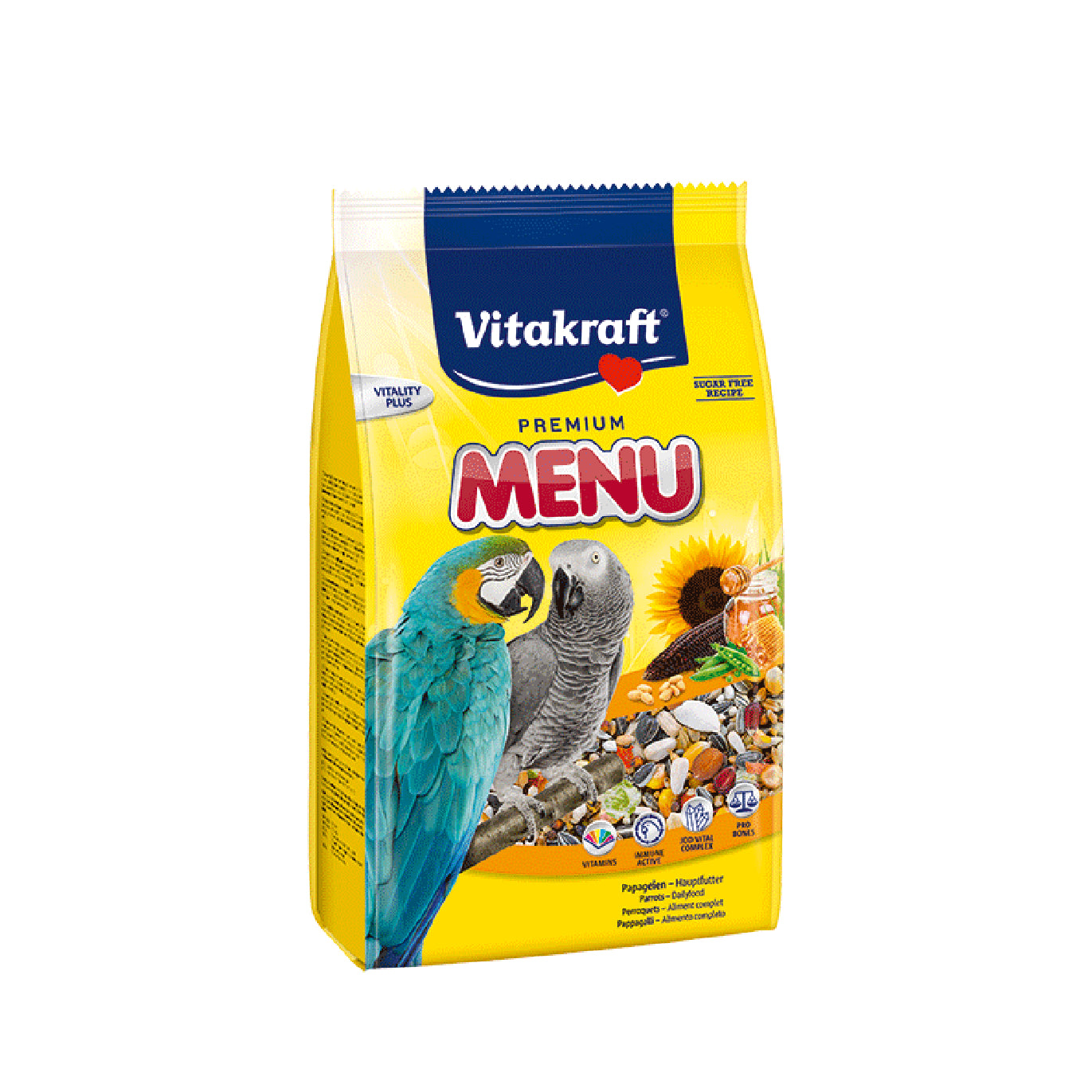 Parrot food in a bag