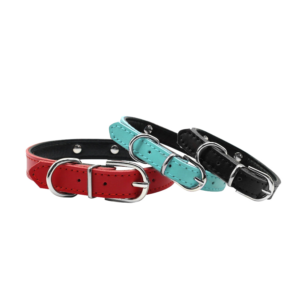 Three cat leather collars