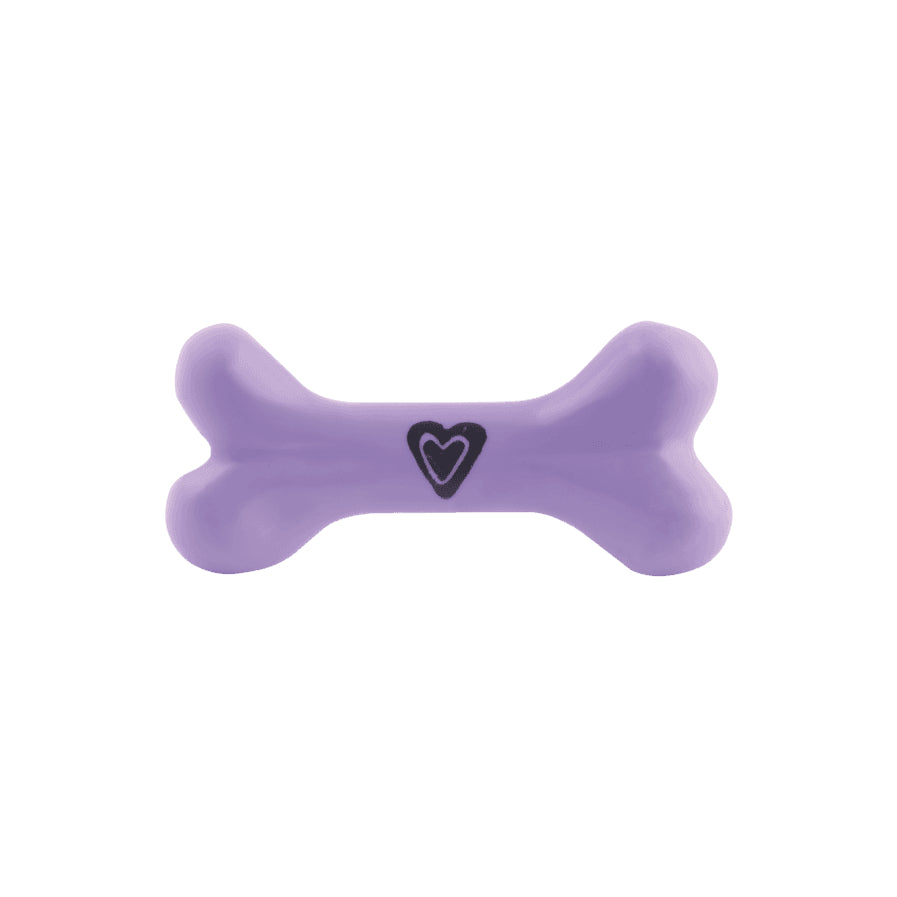 A purple plastic bone for dogs