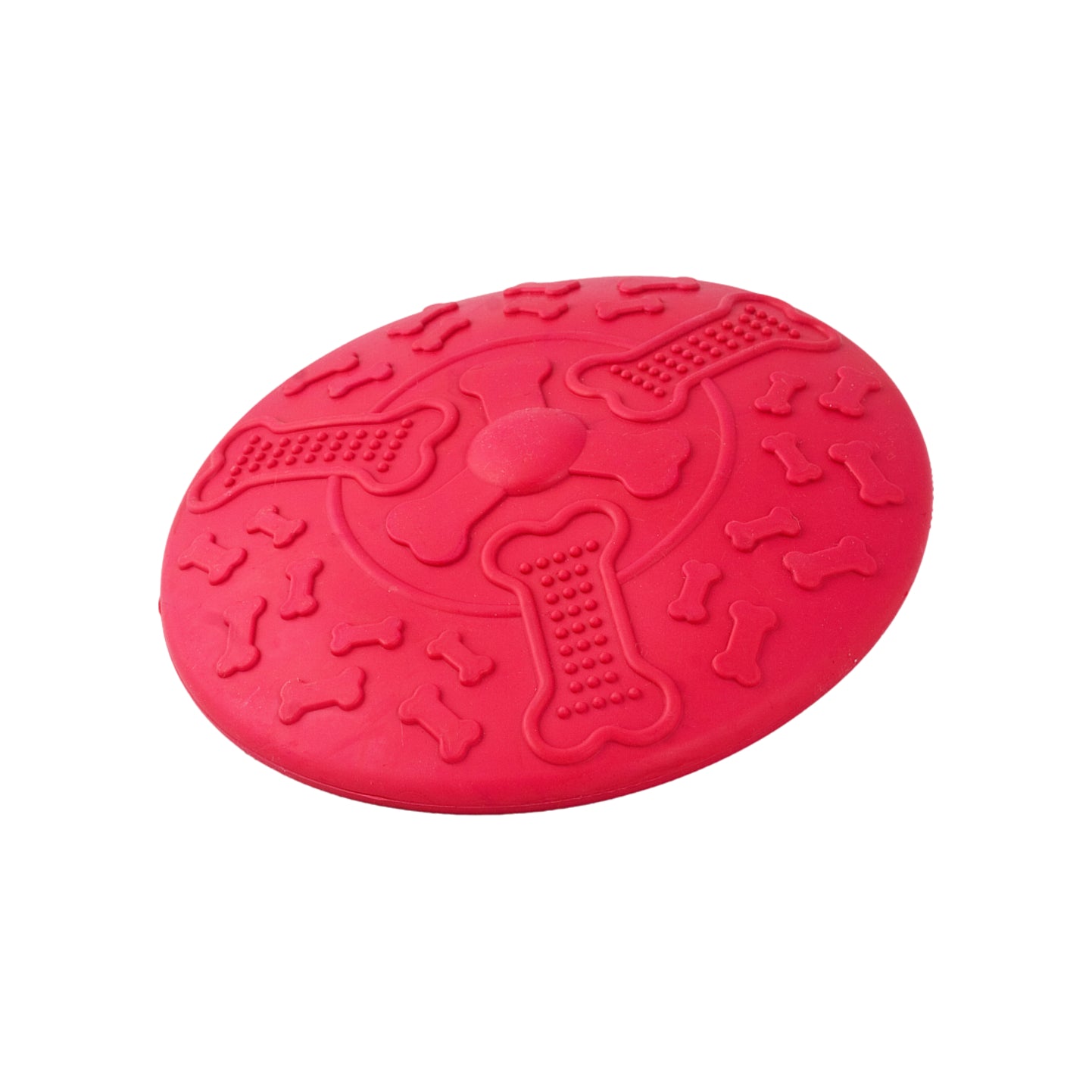 A flexible red frisbee for dogs