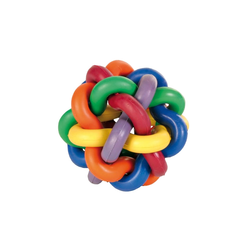A plastic ball dog toy